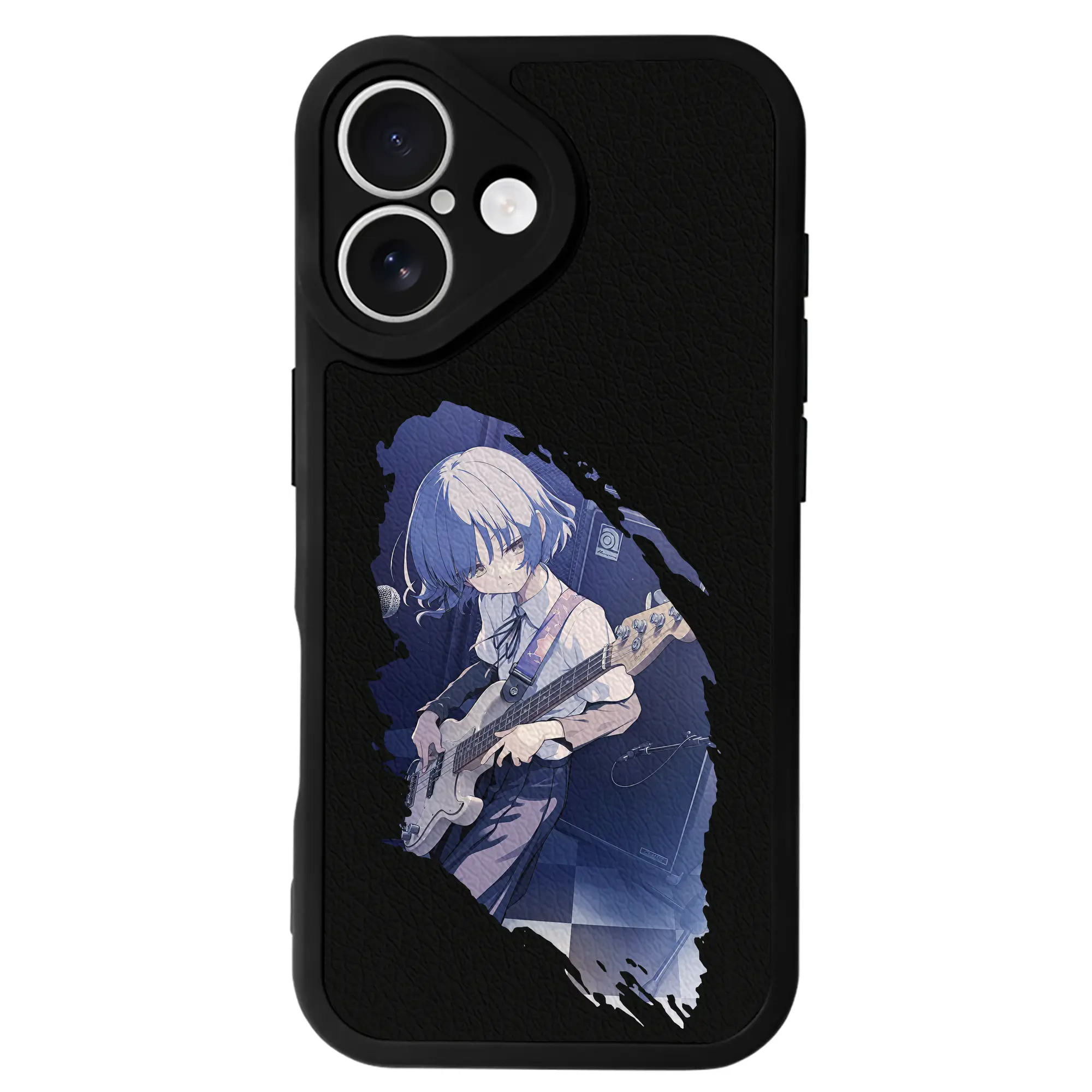 ぼっちざろっく！ グッズ,山田リョウ - IPhone 16シリーズ対応 ・ シリコンスマホケース ・ レザー調 ・ 高精度フィット ・ 耐衝撃 ・ ワイヤレス充電対応 ・ 精密カット